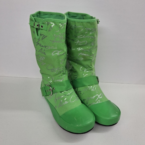 Boots green Funky unique mid shaft boots bootie size 11 nwot - Picture 6 of 16